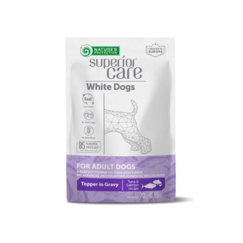 NATURE'S PROTECTION SUPERIOR CARE WHITHE DOG TOPPER TONNO E SALMONE 70G