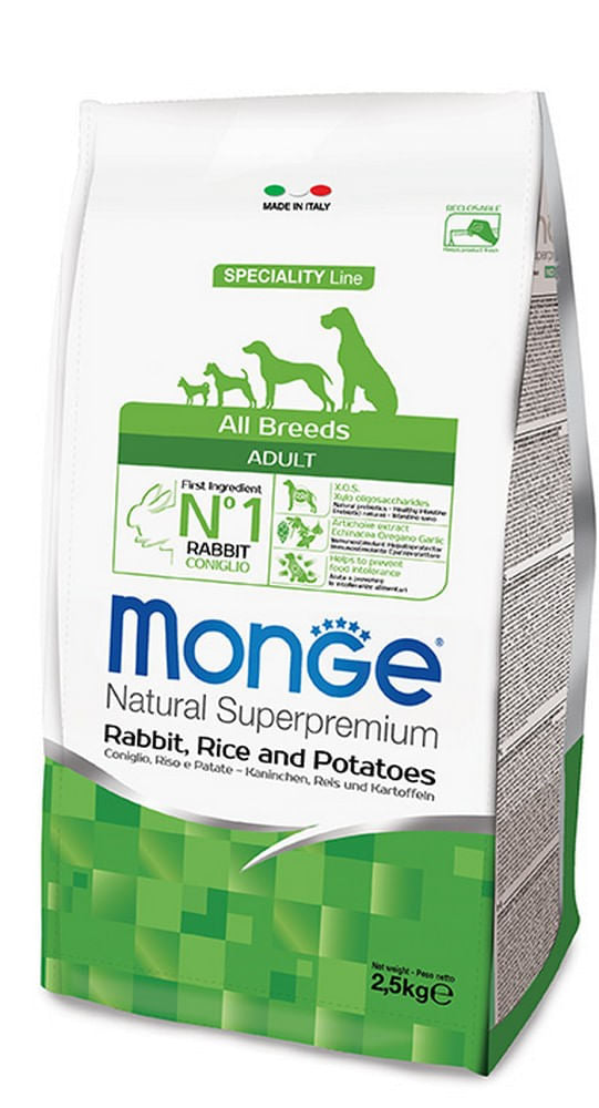 MONGE Natural Superpremium Adult ALL BREED CONIGLIO 2,5KG