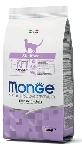 MONGE Superpremium GATTO STERILIZZATO al Pollo 1,5KG