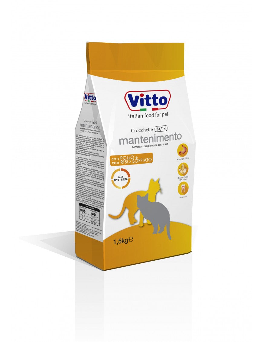 Vitto Gatto Adulto Pollo E Riso 1,5 Kg