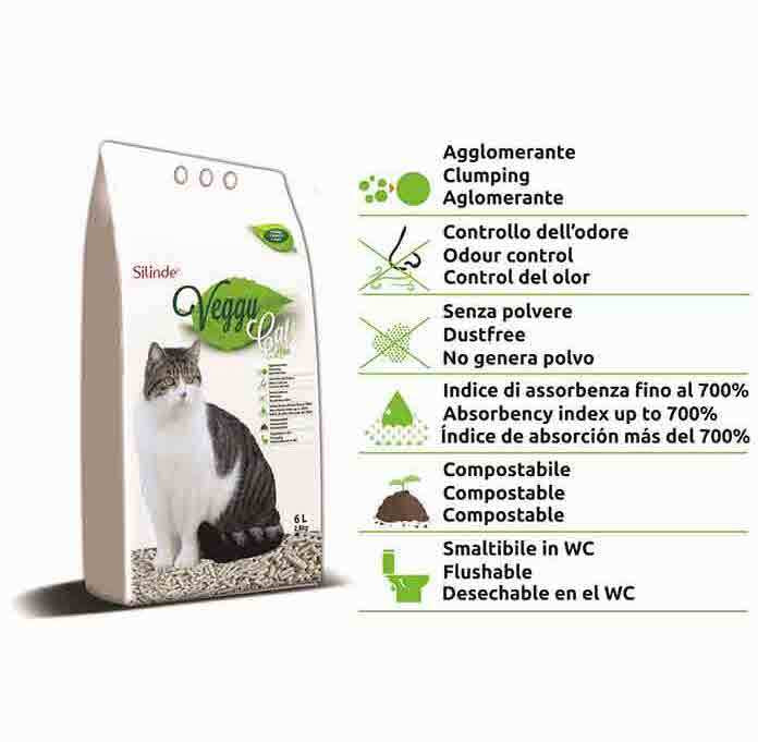VEGGY Lettiera Silinde 6L Lettiera Naturale