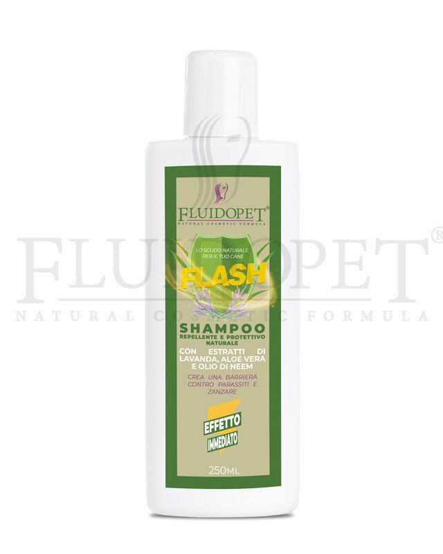 FLUIDOPET FLASH SHAMPOO ANTIPARASSITARIO REPELLENTE E PROTETTIVO PER CANI E GATT