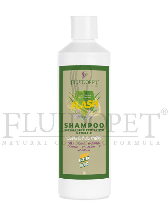 FLUIDOPET FLASH SHAMPOO ANTIPARASSITARIO REPELLENTE E PROTETTIVO PER CANI E GATT