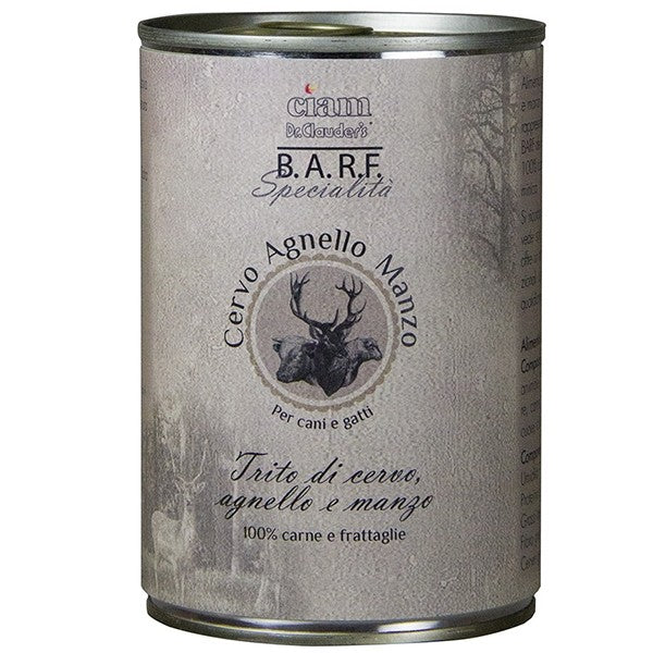 BARF Trito Cervo Agnello Manzo 400gr
