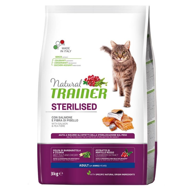 Natural Trainer Gatto Sterilizzato Salmone 3kg