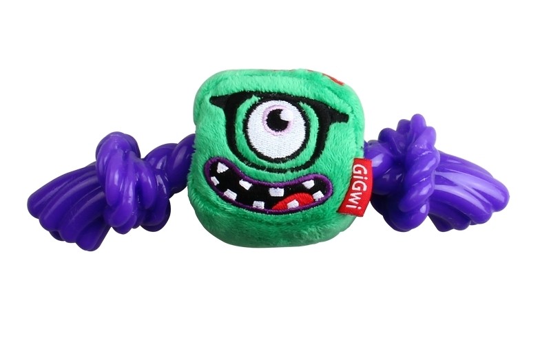 GIGWI Green Monster Rope Squeaker S