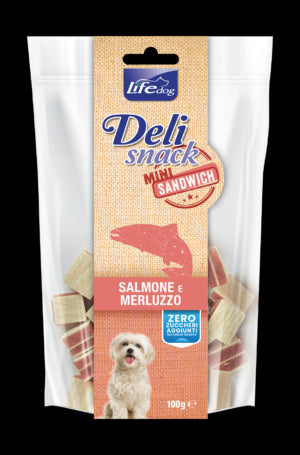 LIFE MINI SABDWICHES SALMONE  E MERLUZZO 100gr