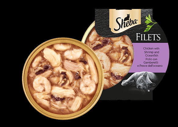 SHEBA Filets Pollo e Gamberetti 16x60gr