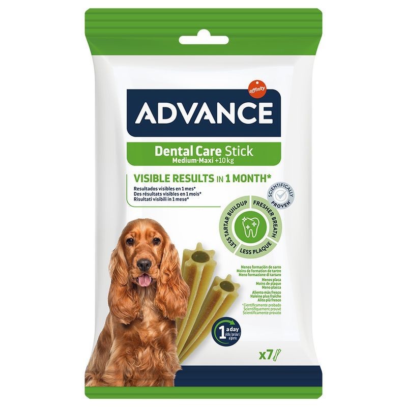 ADVANCE DENTAL CARE STICK MEDIUM MAXI +10KG 7PZ