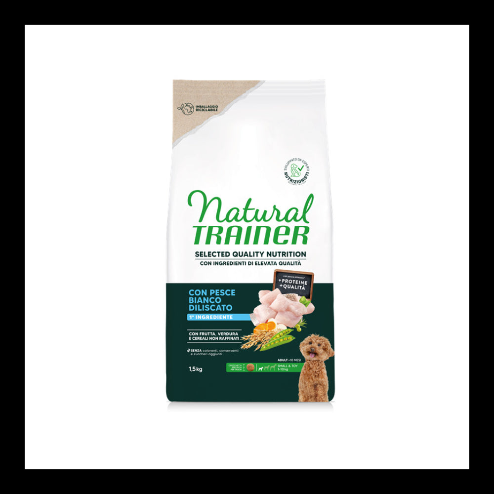 NATURAL TRAINER SELECTED QUALITY DOG MINI PESCE BIANCO 600g