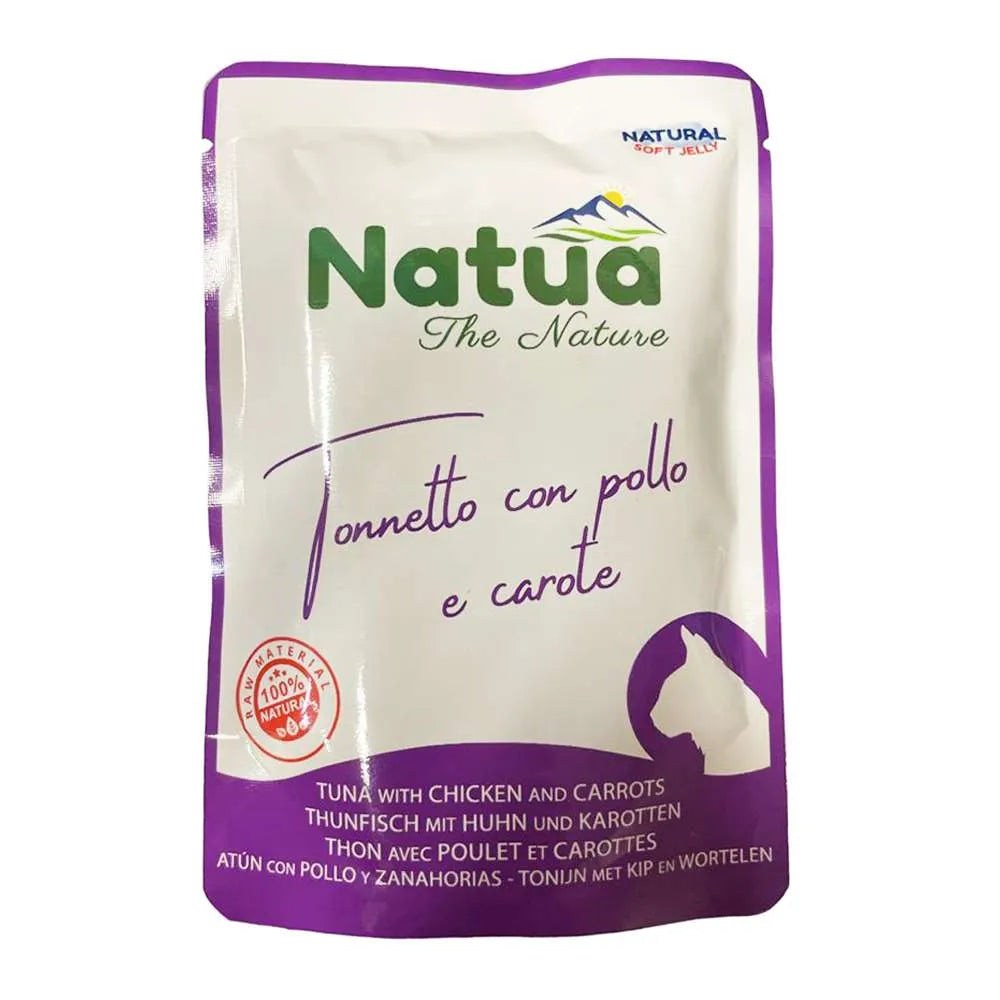 NATUA CAT BUSTA ADULT TONNO CON POLLO E CAROTE 70 GR. scad. 14/6/25