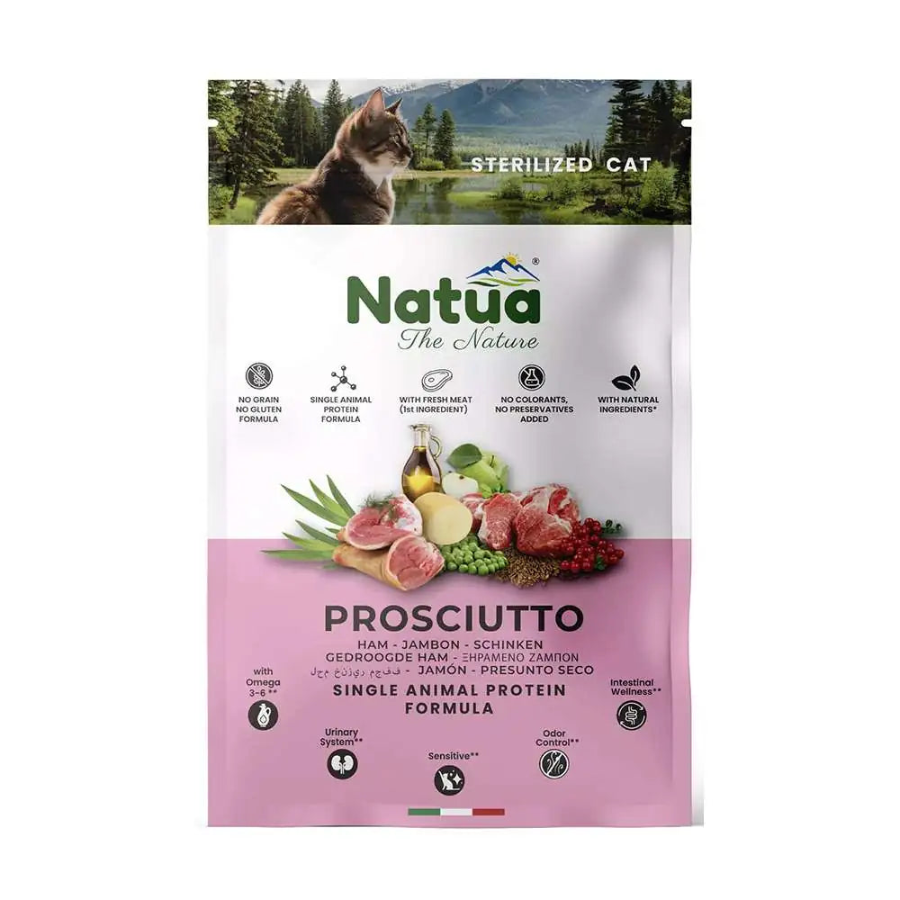 NATUA DRY CAT STERILIZZATO PROSCIUTTO 350g