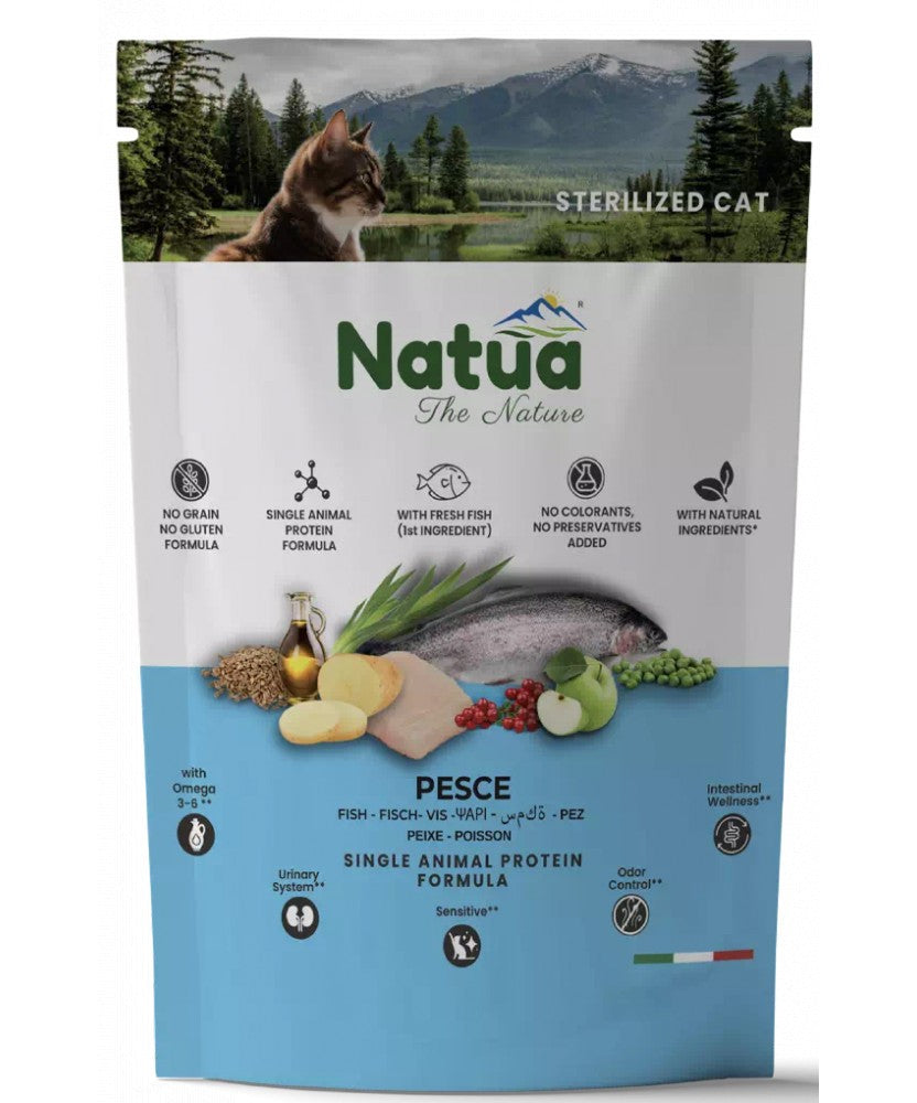 NATUA DRY CAT STERILIZZATO PESCE 1.5KG