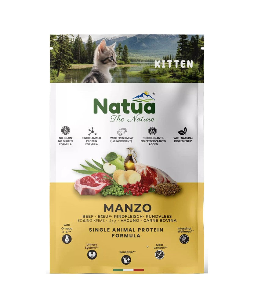 NATUA DRY KITTEN MANZO 350g