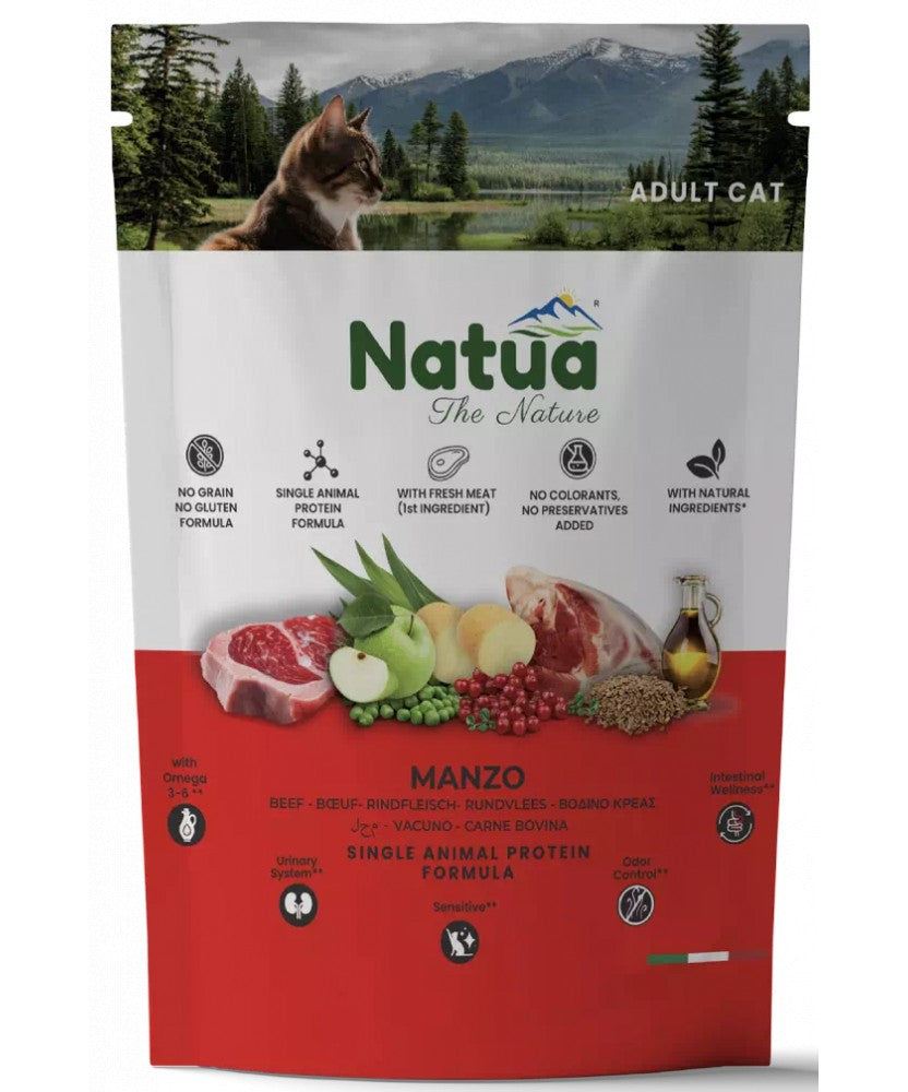 NATUA DRY CAT ADULT MANZO 350g