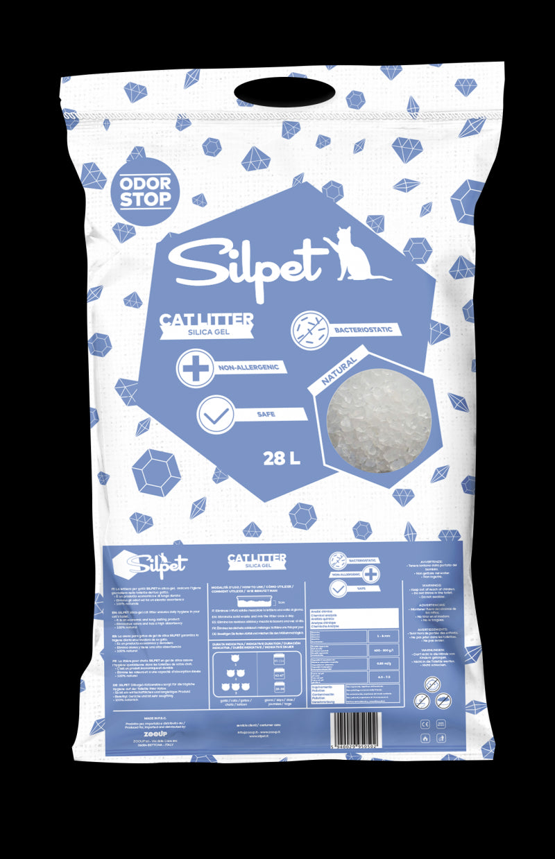 Silpet Lettiera in Silica - Gel 28 Litri Profumazione Neutra