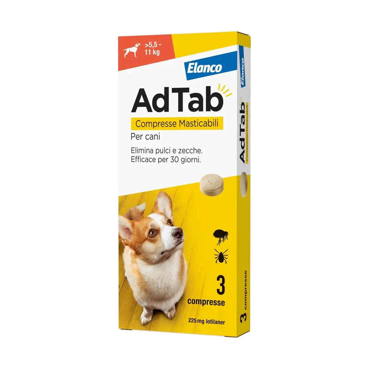 AD TAB CANE5,5 - 11 KG 3 COMPRESSE