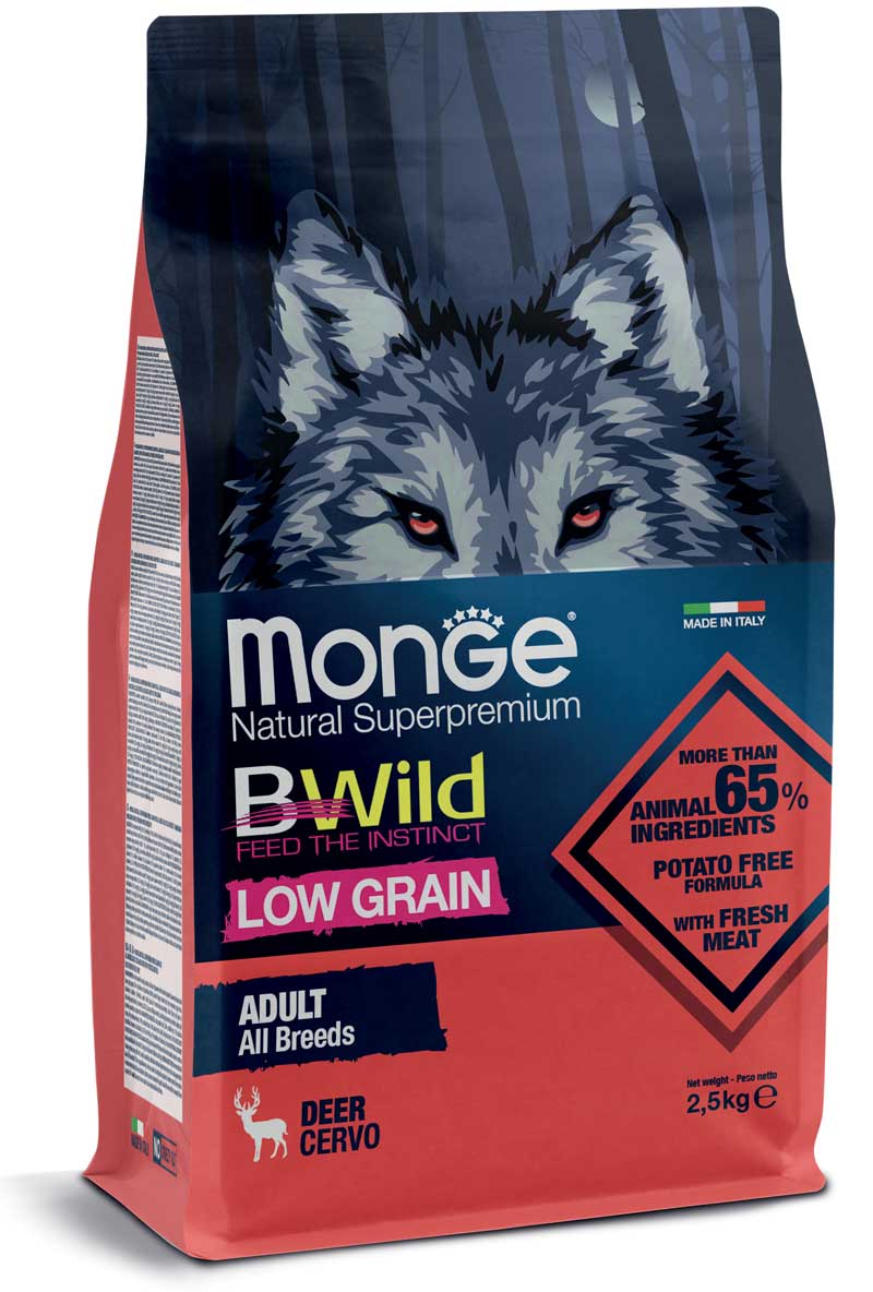 MONGE BWILD ADULT CERVO LOW GRAIN 12KG